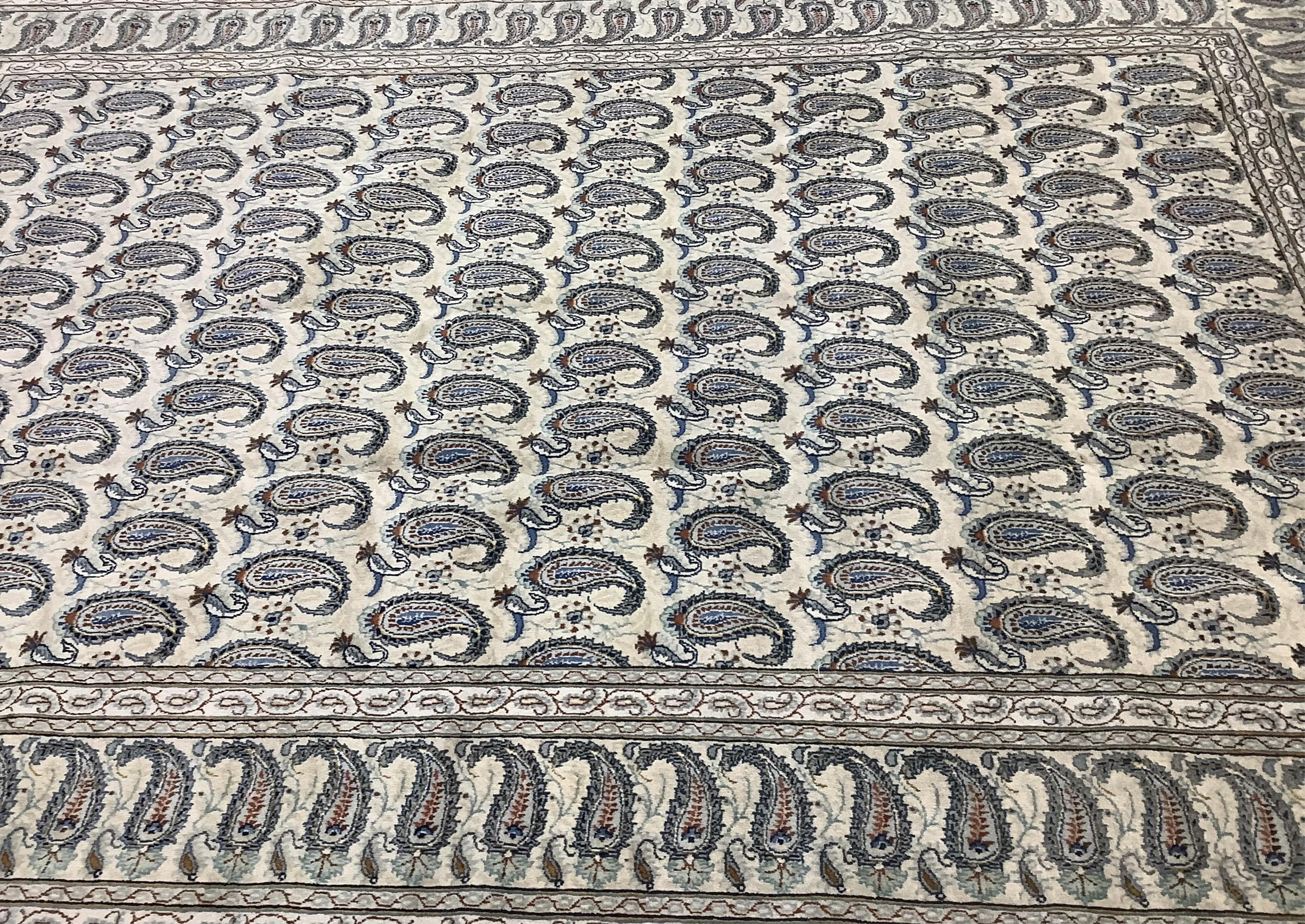 A Kashan boteh carpet, 350 x 240cm. Condition - good